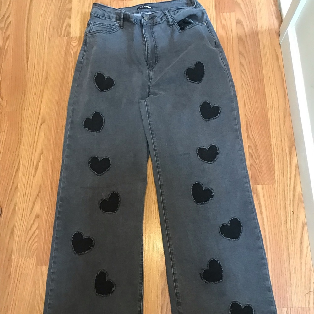 Denim. Black heart jeans.